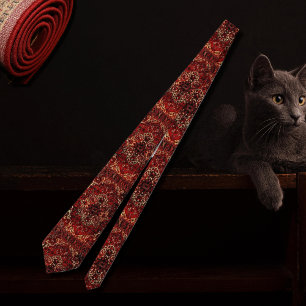 Orientalisches Teppichdesign in dunkelrot Krawatte