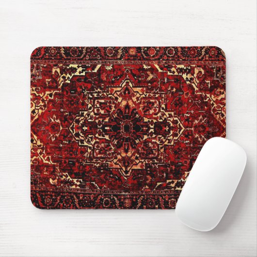 Orientalisches Teppichdesign in dunkelrot Mousepad (Mit Mouse)