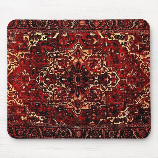 Orientalisches Teppichdesign in dunkelrot Mousepad (Vorne)