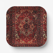 Orientalisches Teppichdesign in dunkelrot Pappteller (Vorderseite)