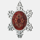 Orientalisches Teppichdesign in dunkelrot Schneeflocken Zinn-Ornament (Rechts)