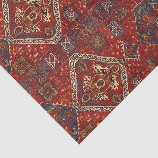 Orientalisches Teppichdesign in dunkelrot Seidenpapier (Detail)