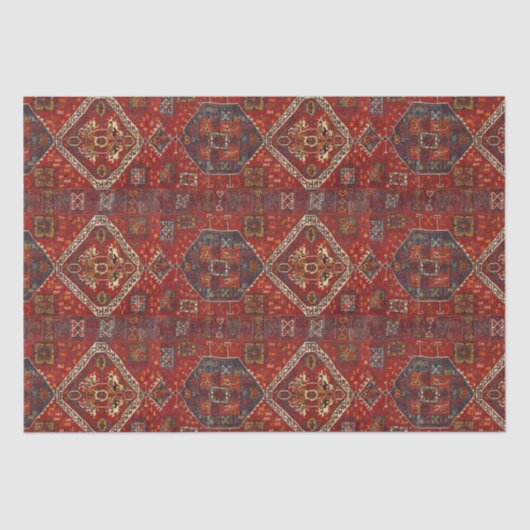 Orientalisches Teppichdesign in dunkelrot Seidenpapier (Vorderseite)