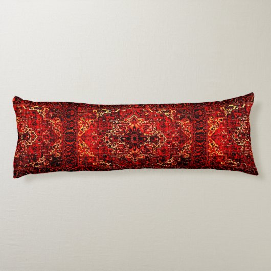 Orientalisches Teppichdesign in dunkelrot Seitenschläferkissen (Rückseite)
