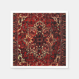 Orientalisches Teppichdesign in dunkelrot Serviette