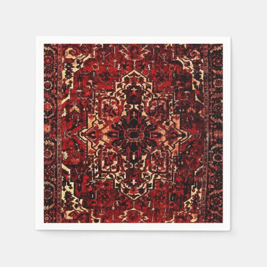 Orientalisches Teppichdesign in dunkelrot Serviette (Vorderseite)