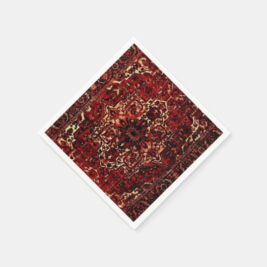 Orientalisches Teppichdesign in dunkelrot Serviette (Ecke)