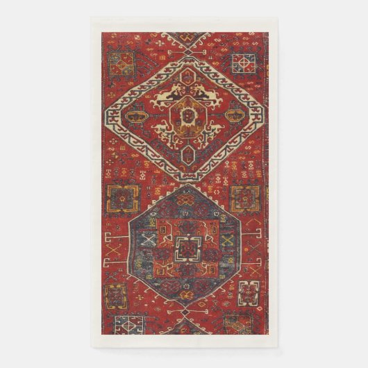 Orientalisches Teppichdesign in dunkelrot Serviette (Vorderseite)