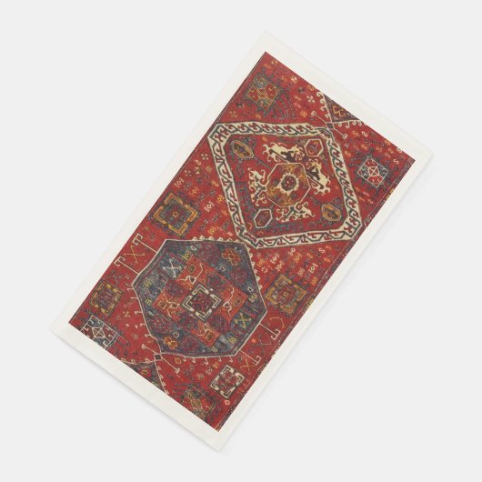 Orientalisches Teppichdesign in dunkelrot Serviette (Ecke)