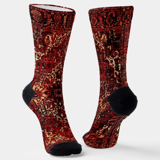 Orientalisches Teppichdesign in dunkelrot Socken (Gewinkelt)