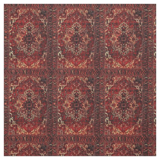 Orientalisches Teppichdesign in dunkelrot Stoff (Muster)
