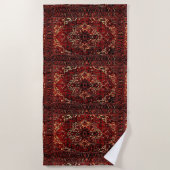 Orientalisches Teppichdesign in dunkelrot Strandtuch (Vorderseite)