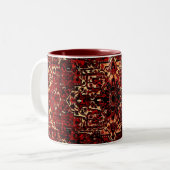 Orientalisches Teppichdesign in dunkelrot Zweifarbige Tasse (Vorderseite Links)
