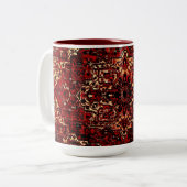 Orientalisches Teppichdesign in dunkelrot Zweifarbige Tasse (Vorderseite Links)