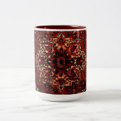 Orientalisches Teppichdesign in dunkelrot Zweifarbige Tasse (Mittel)