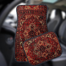 Orientalisches Teppichdesign in dunkelroten Teppic