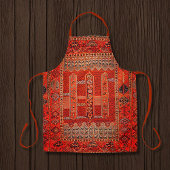 Orientalisches Teppichdesign in hellen Orangen Schürze