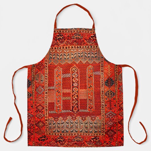Orientalisches Teppichdesign in hellen Orangen Schürze (Vorderseite)