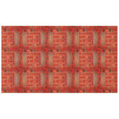 Orientalisches Teppichdesign in hellen Orangen Tischdecke (Vorderseite (Horizontal))