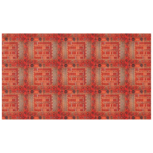Orientalisches Teppichdesign in hellen Orangen Tischdecke (Vorderseite (Horizontal))