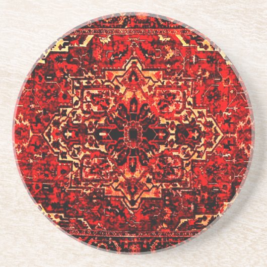 Orientalisches Teppichdesign in lebhaften Farben Getränkeuntersetzer (Vorne)