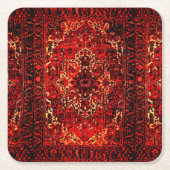 Orientalisches Teppichdesign in lebhaften Farben  Rechteckiger Pappuntersetzer (Vorderseite)