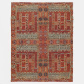 Orientalisches Teppichdesign in Orange Fleecedecke (Vorderseite)