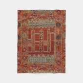 Orientalisches Teppichdesign in Orange Fleecedecke (Vorderseite)