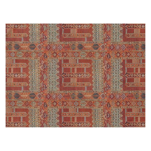 Orientalisches Teppichdesign in Orange Tischdecke (Vorderseite (Horizontal))
