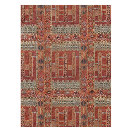 Orientalisches Teppichdesign in Orange Tischdecke (Vorderseite)