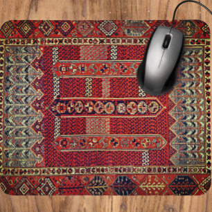 Orientalisches Teppichdesign in Orangen Mousepad