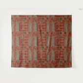 Orientalisches Teppichdesign in Orangen Wandteppich (Vorderseite (Horizontal))
