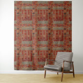 Orientalisches Teppichdesign in Orangen Wandteppich (Beispiel)