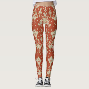 Orientalisches Vintage-Ikat-Damaskusmuster Leggings
