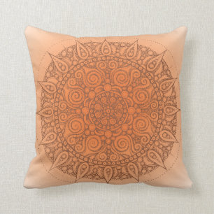 Orientalisches Yoga-Kissen orange/Braun Kissen