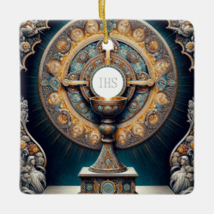 Orientalismus Eucharistische Kommunion Hostie und  Keramikornament