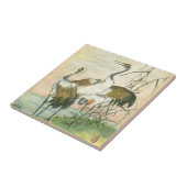 Orientalkrane am Wasser Fliese (Seite)