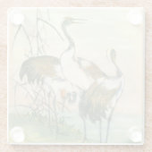 Orientalkrane am Wasser Glasuntersetzer (Rückseite)