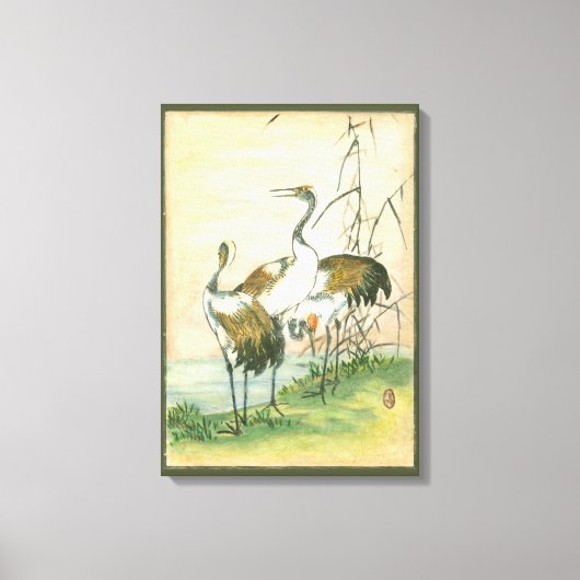 Orientalkrane am Wasser Leinwanddruck (Vorderseite)