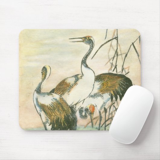 Orientalkrane am Wasser Mousepad (Mit Mouse)