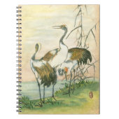 Orientalkrane am Wasser Notizblock (Vorderseite)