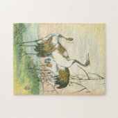 Orientalkrane am Wasser Puzzle (Horizontal)