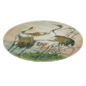 Orientalkrane am Wasser Schneidebrett (Ecke)