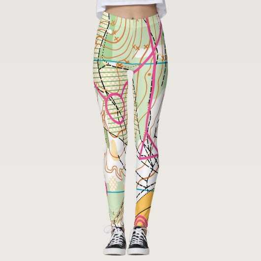 Orienteering Leggings - Karte (Vorderseite)