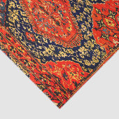 Orientteppich in blau und hellange seidenpapier (Ausschnitt)