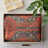 Orientteppich in blau und hellange seidenpapier (Geschenk)