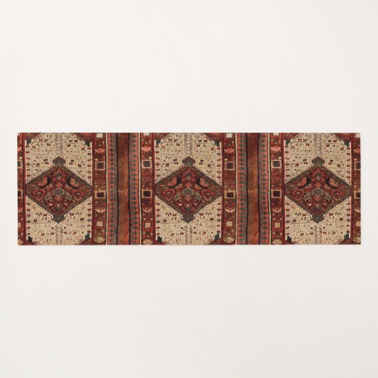 Orientteppiche in Orange und Creme Yogamatte (Rückseite (Horizontal))