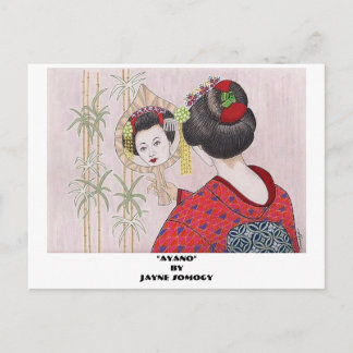 Orig. Art - Geisha Girl Post Card Postkarte