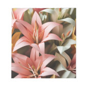Origami Art-Blooms of Elegance: Symphony of Lilies Notizblock (Vorderseite)