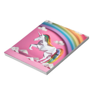 Origami Art - Graceful Unicorn springt in die Fant Notizblock